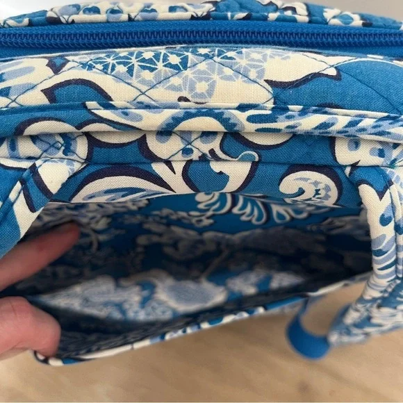 Vera Bradley Blue Paisley Backpack White School Adult Teen College Laptop Pocket - Picture 10 of 14